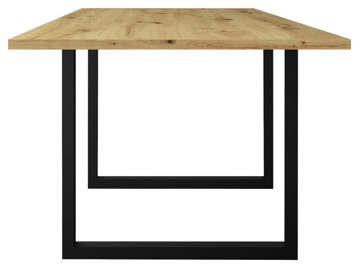 Esstisch Alex Schwarz/eichefarben L: 180 Cm - Eichefarben/Schwarz, MODERN, Holzwerkstoff/Metall (180/90/78cm) - Livetastic