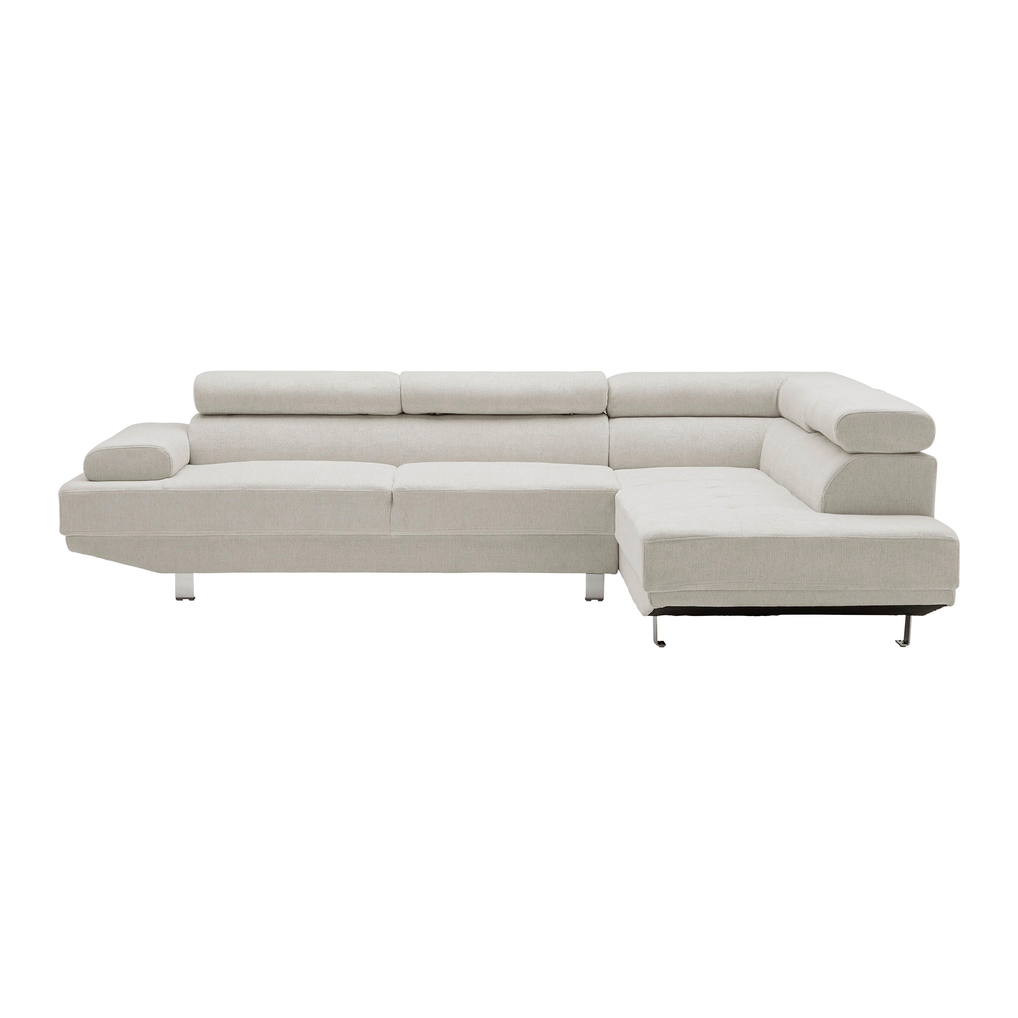 Sedací souprava EMELY, krémová - krémová/barvy nerez oceli, Moderní, kov/dřevo (267/70/195cm) - Bessagi Home