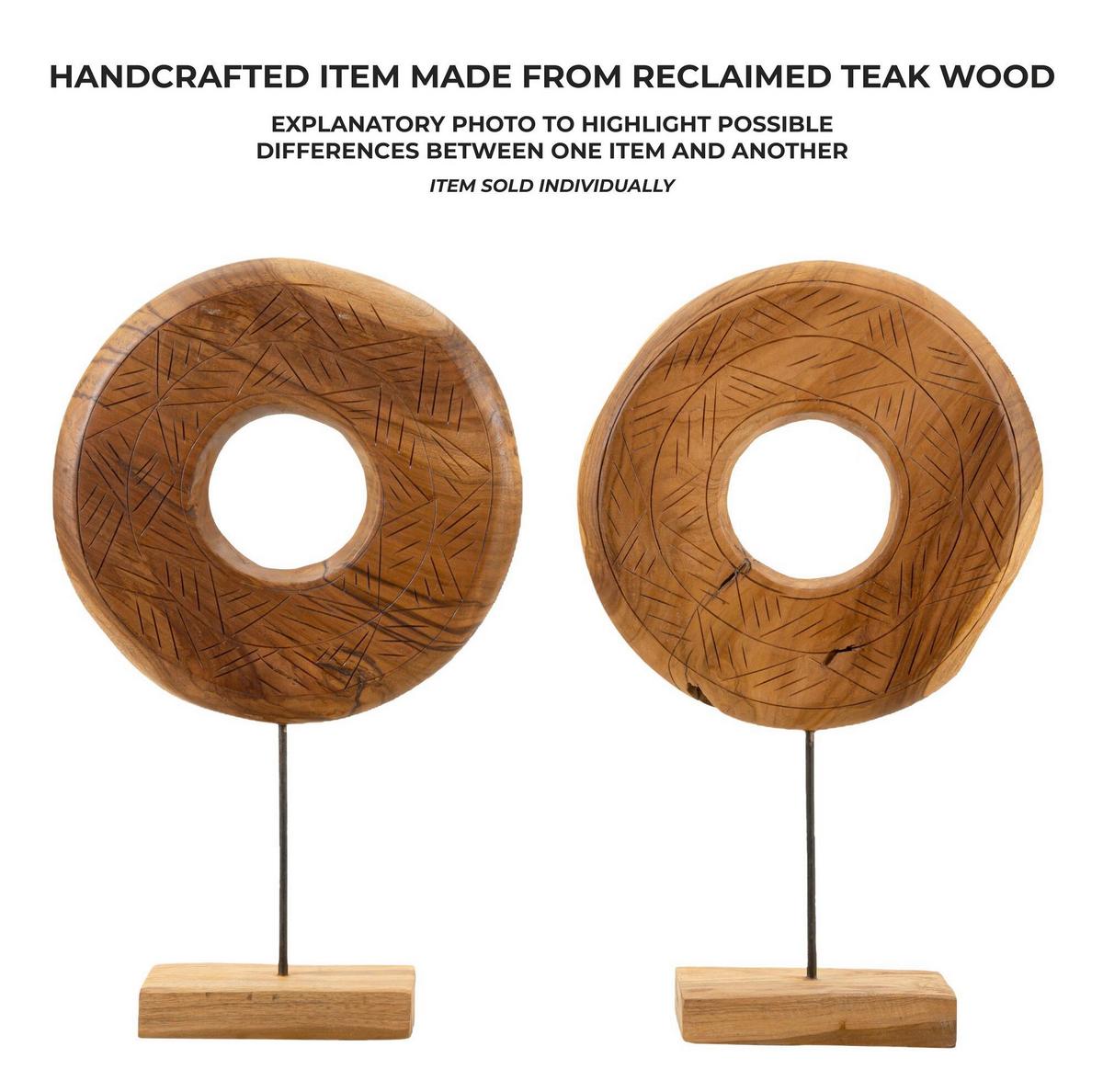 Skulptur Dorat Teak, B: 35 cm - Braun, Basics, Holz (35/58/10cm)