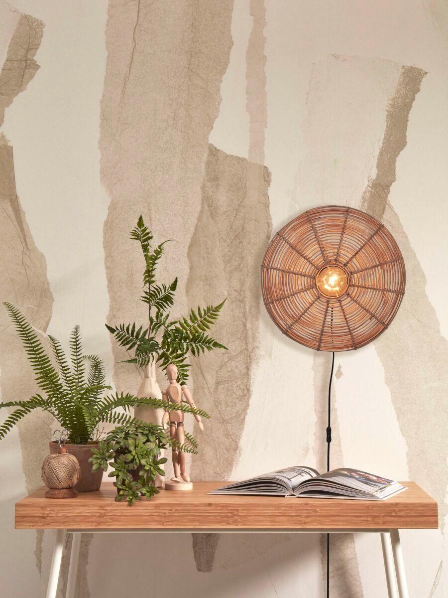 Wandleuchte Tanami/W/4010/N - Naturfarben, Trend, Naturmaterialien (10/40/40cm) - Good & Mojo