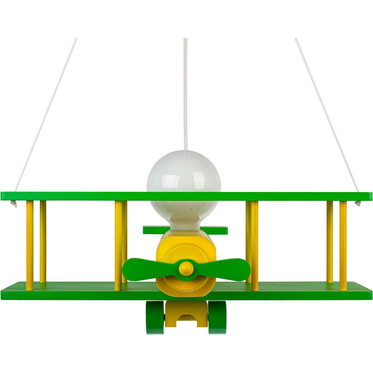 Kinderhängeleuchte 1041124 Flugzeug - Grün, KONVENTIONELL, Holz (42/45/75cm)