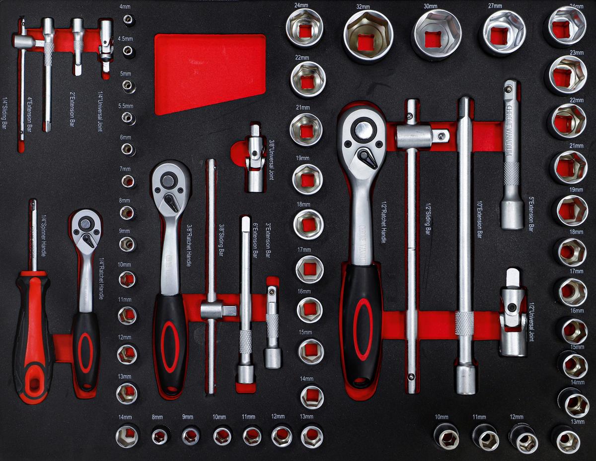 Werkstattwagen Schwarz/Rot B: 76 cm - Rot/Schwarz, Basics (76/89,5/46cm)