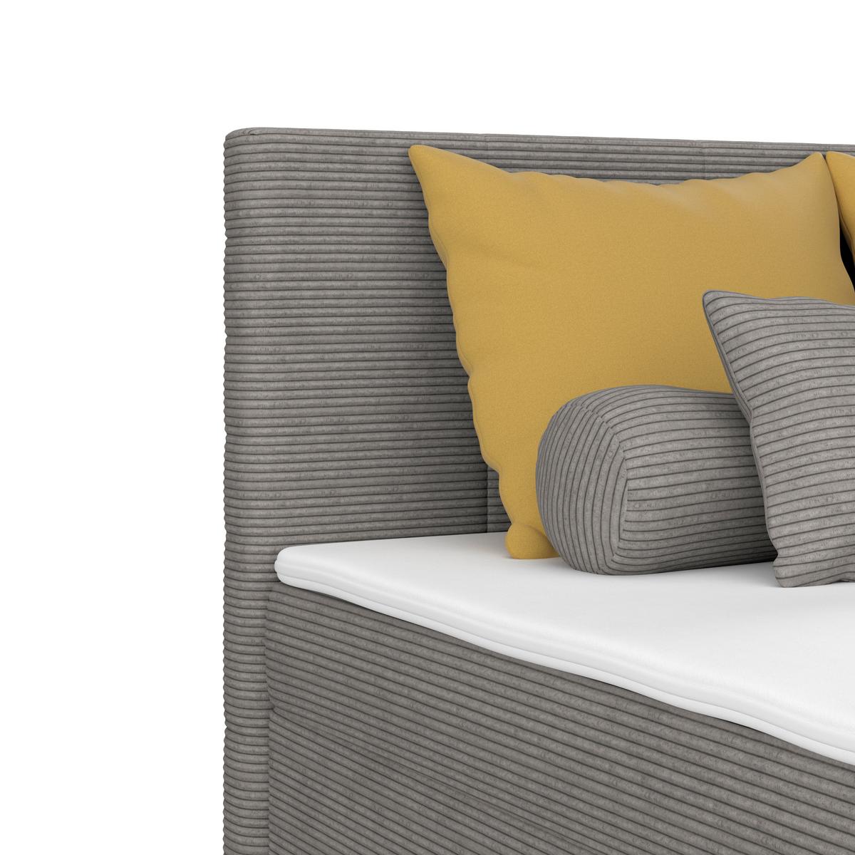 Kárpitozott Ágy Adria 140/200cm - antracit, Konventionell, textil/fa (140/200cm)