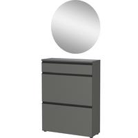 Garderobe Gw-Baldone 2-Teilig Graphitfarben B: 80 cm - Graphitfarben, Design, Glas/Holzwerkstoff (80/200/29cm) - MID.YOU