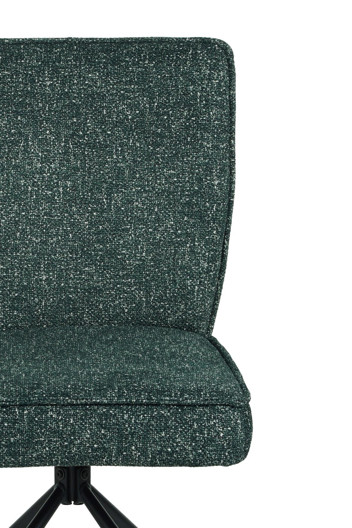 Stuhl Ellen Webstoff Grün, B: 49 Cm - Schwarz/Grün, MODERN, Textil/Metall (49/91/66cm)