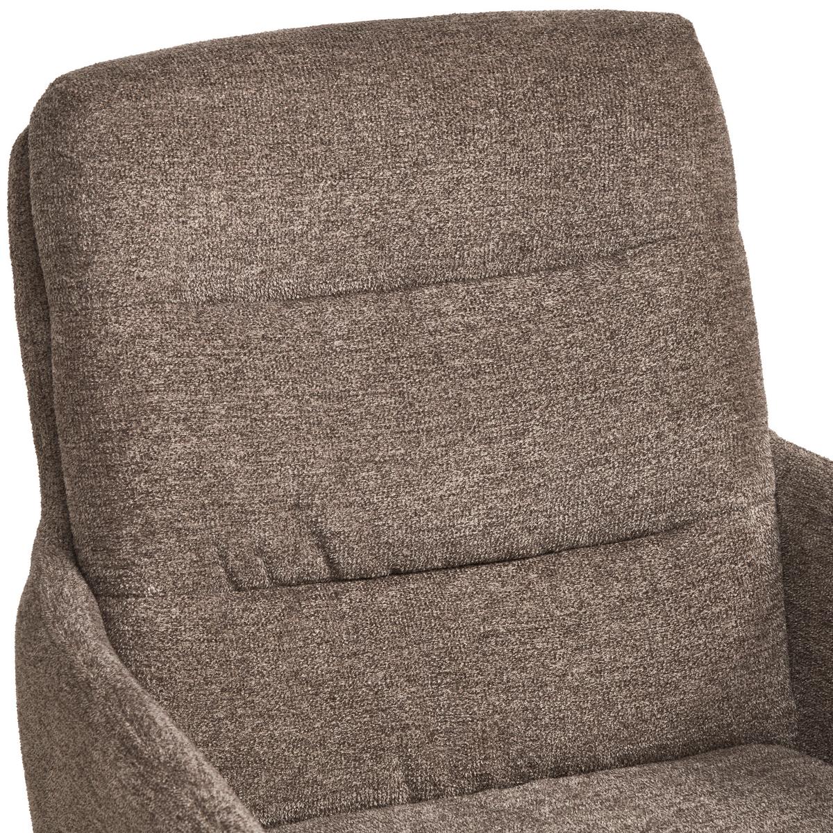 Armlehnstuhl Patrice Braun, Sitzfl. 360° Drehbar - Schwarz/Braun, Design, Holz/Textil (57/88/67cm) - MID.YOU