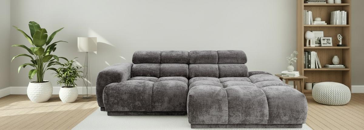 Ecksofa Chani Anthrazit, Schenkel: 239x150cm - Anthrazit, MODERN, Textil (239/150cm) - MID.YOU