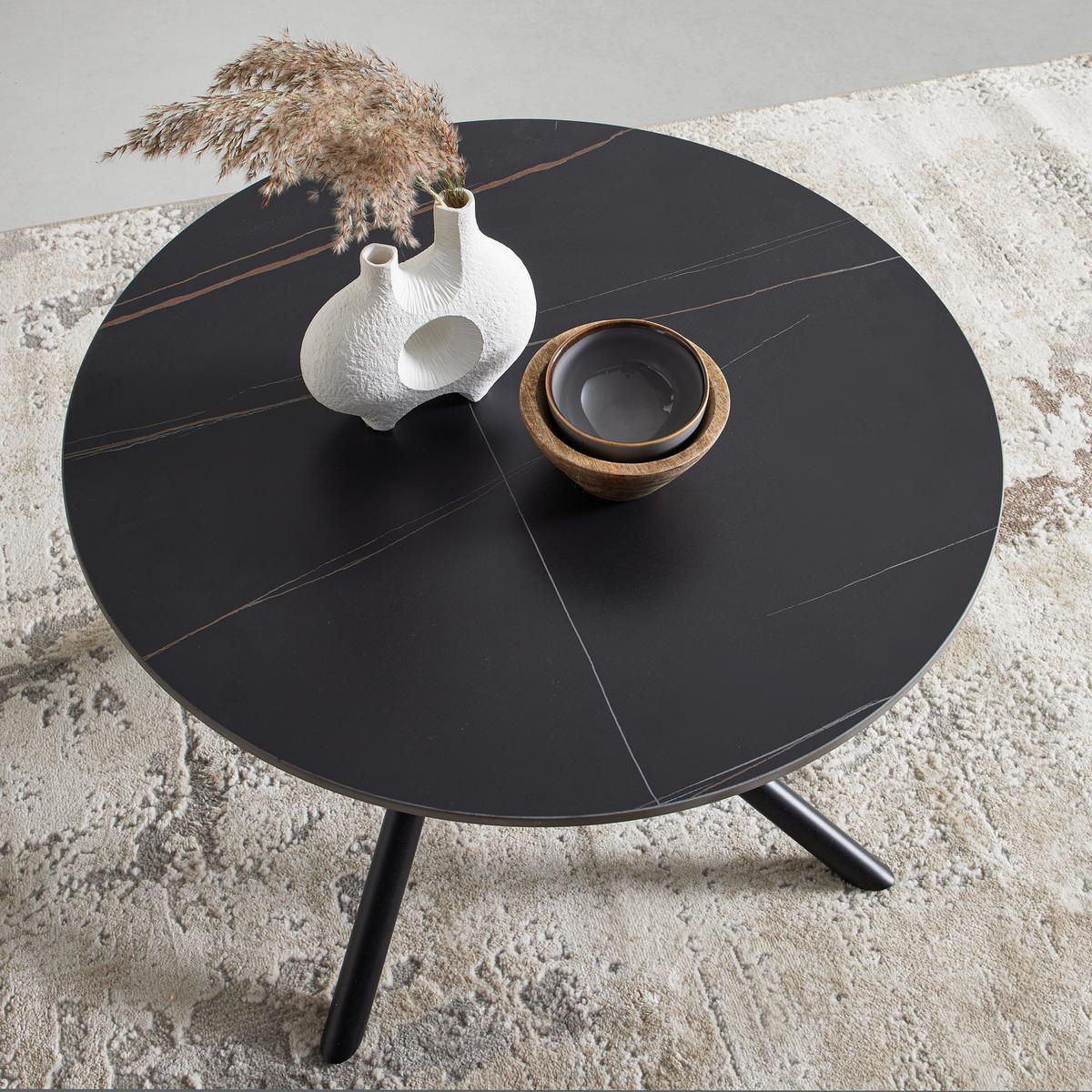 Konferenčný stolík MARBELLA 70 - čierna, Modern, kov/keramika (70/70/44cm) - Mömax