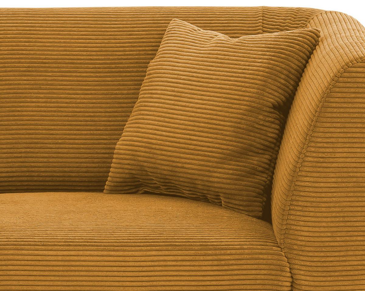 3-Sitzer-Sofa Colori Goldfarben, Rücken Echt - Goldfarben/Schwarz, MODERN, Textil (208/83/88cm) - MID.YOU