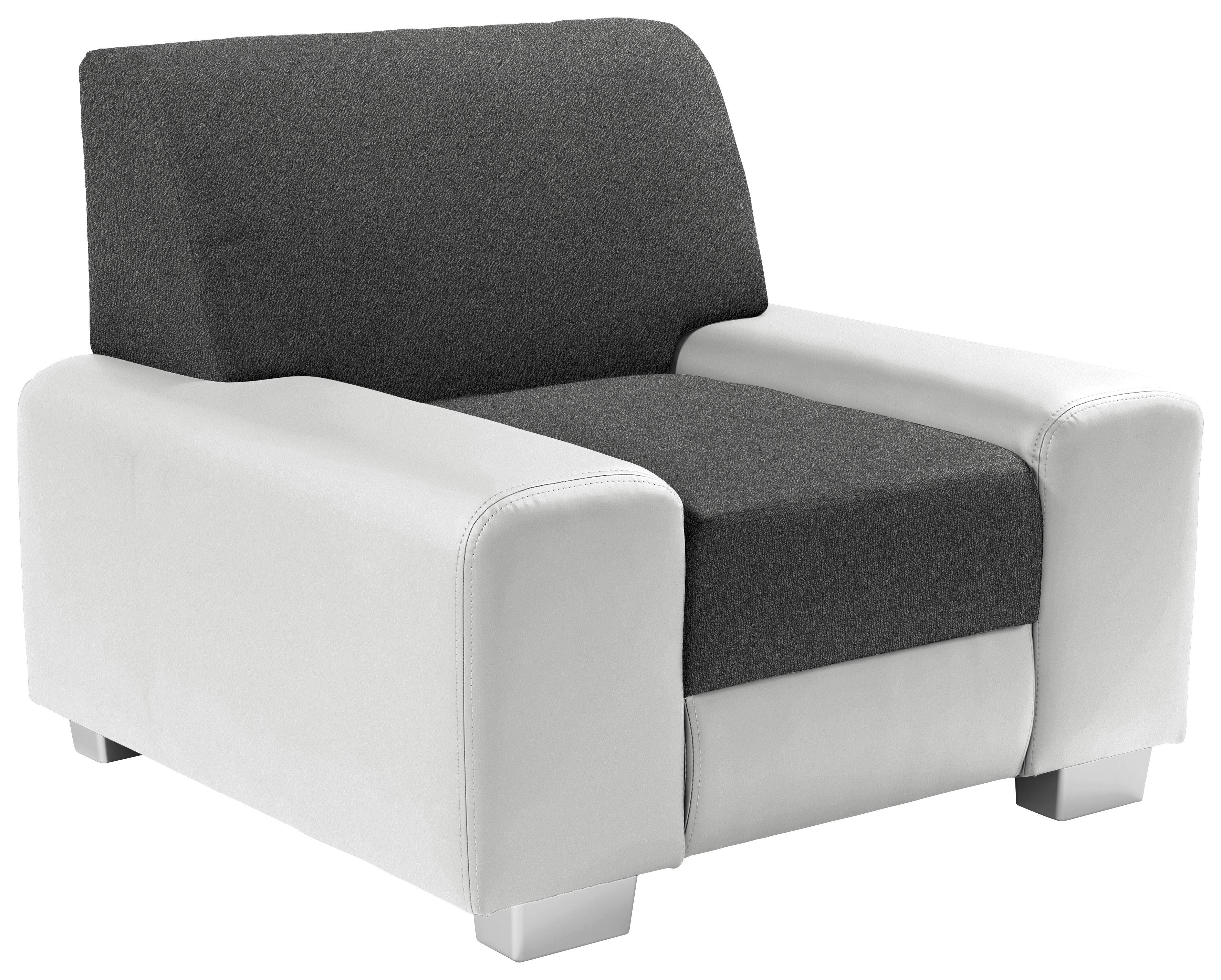 Sessel Miami - Hellgrau/Alufarben, MODERN, Holz/Kunststoff (104/81/90cm)