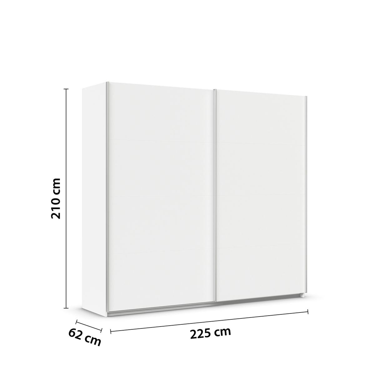 Schwebetürenschrank B: 181cm Feldkirch Alpinweiß - Weiß, MODERN, Holzwerkstoff (225/210/62cm)