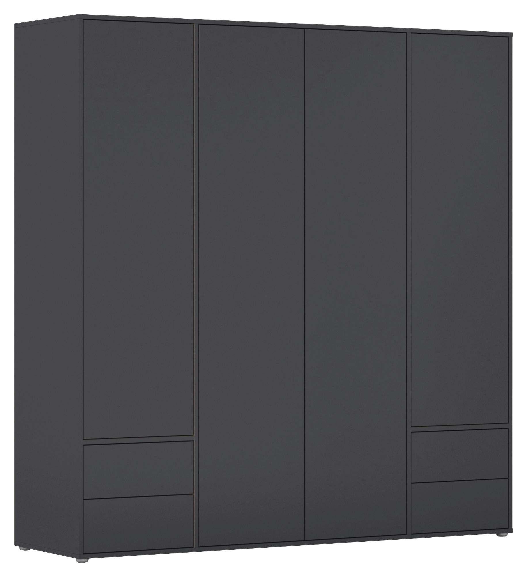 Drehtürenschrank Nabila Grau B: 187 cm - Grau, MODERN, Holzwerkstoff (187/194/53cm) - Rauch Möbel