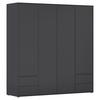 Drehtürenschrank Nabila Grau B: 187 cm - Grau, MODERN, Holzwerkstoff (187/194/53cm) - Rauch Möbel