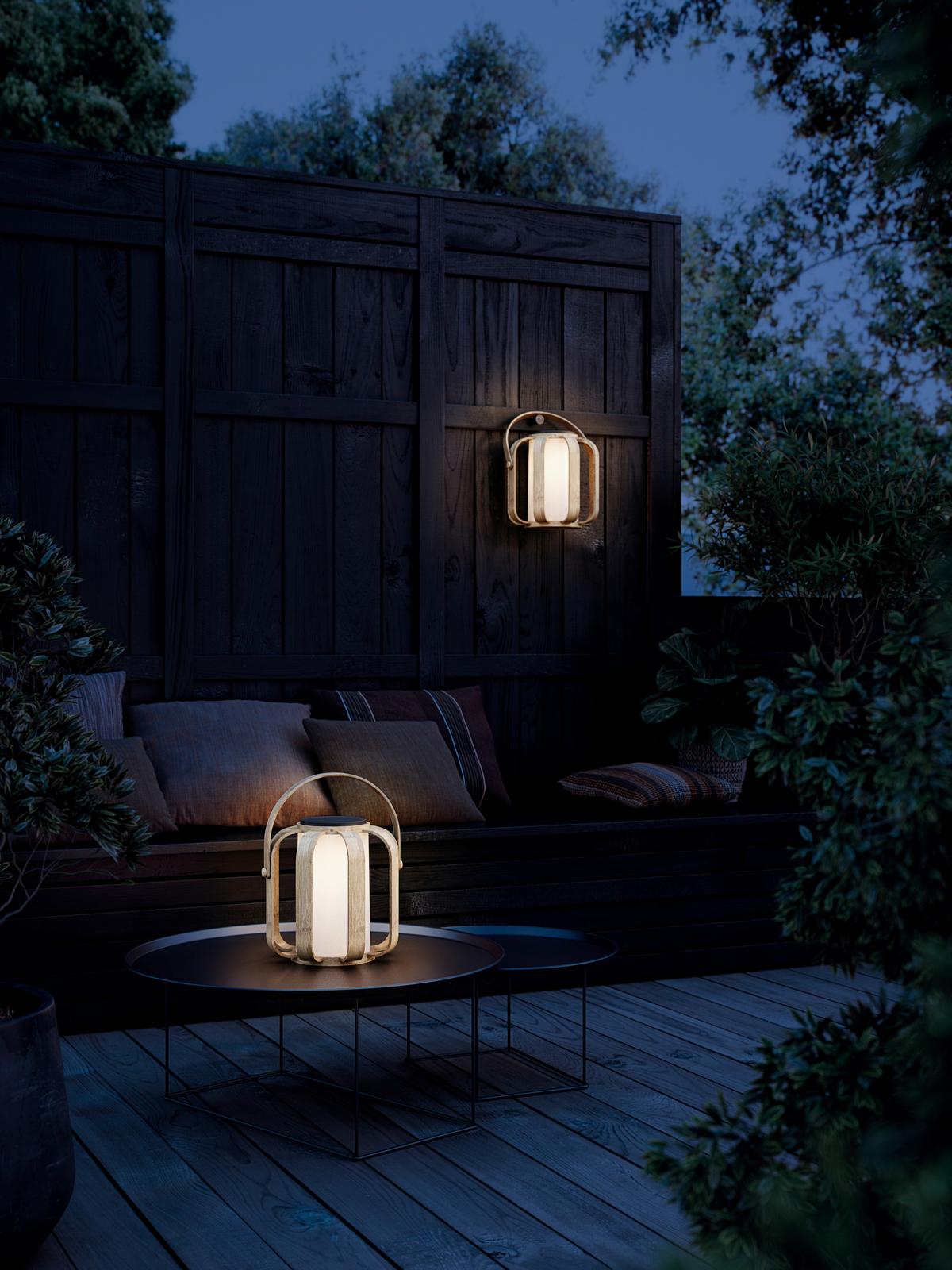 Solarleuchte Bob Solar Naturfarben D: 30 cm - Naturfarben, Basics, Holz/Kunststoff (30/40cm) - Nordlux