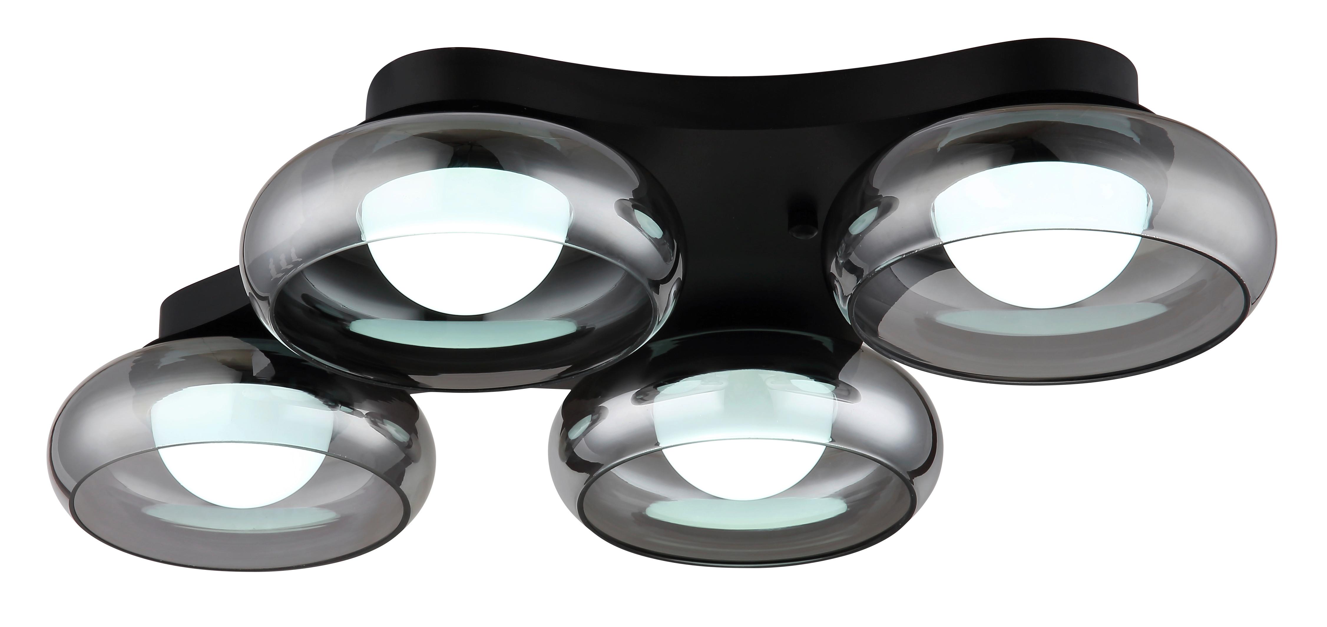 LED-Deckenleuchte Memory-Funktion - Schwarz/Weiß, Design, Glas/Kunststoff (65/46/10cm) - Globo