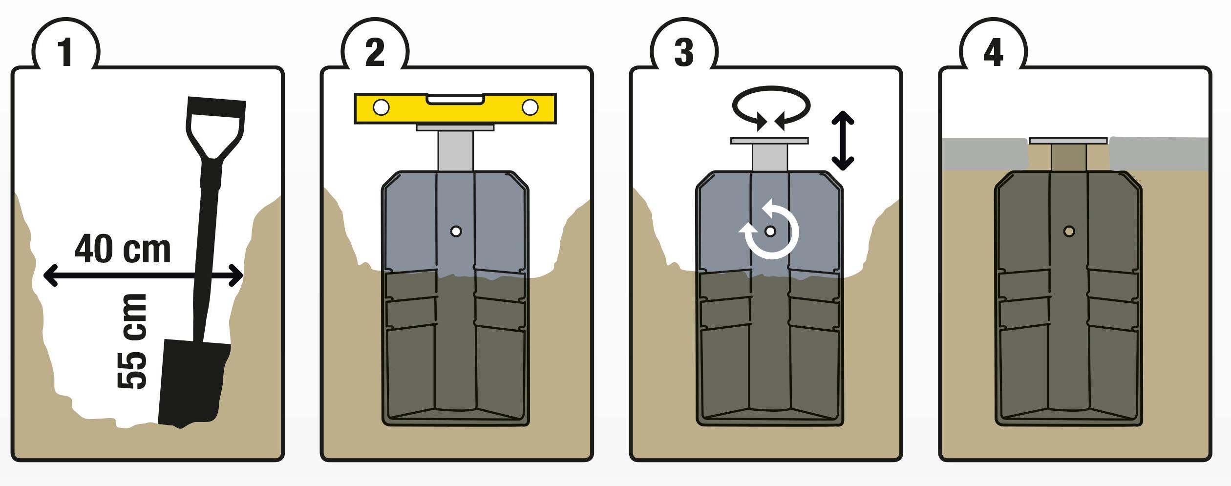 Schirmständer Kunststoff / Stahl für BxHxT: 280x48x28 cm - Anthrazit, KONVENTIONELL, Kunststoff/Metall (28/48/28cm) - Siena Garden