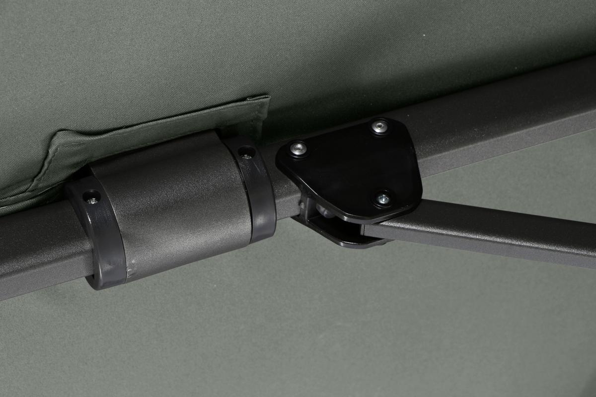 Ampelschirm Sunset N+ Ø 350 H: 252 cm Anthrazit/Olivgrün - Anthrazit/Olivgrün, KONVENTIONELL, Textil/Metall (350/350cm) - Siena Garden