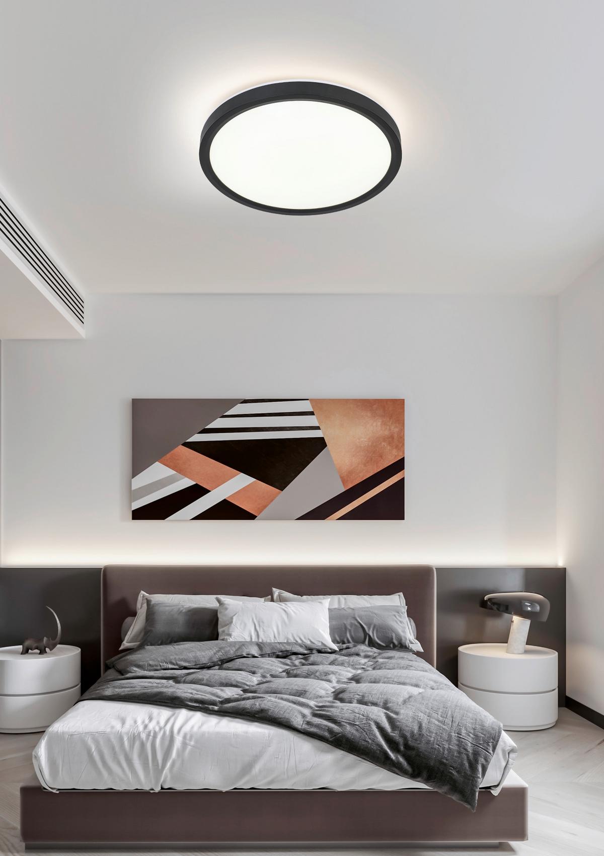 STROPNÉ LED SVIETIDLO TIR - čierna/biela, Modern, plast (30/2,5cm) - Mömax