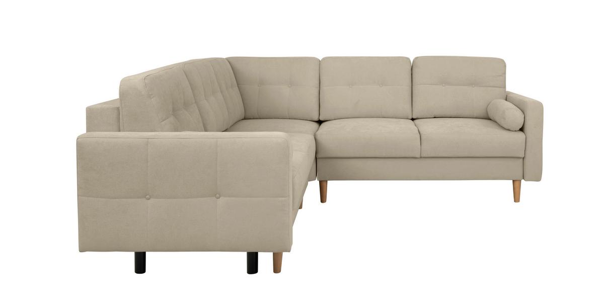 Ecksofa Noret, Taupe S: 242x242 Cm - Taupe/Buchefarben, Design, Textil (242/242cm) - MID.YOU