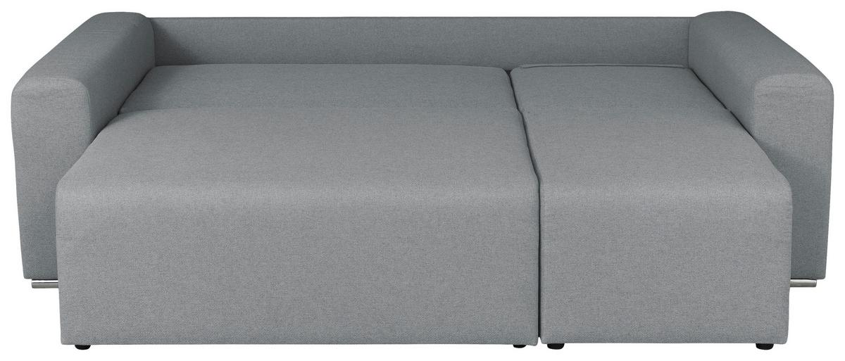 Ecksofa Bega - Chromfarben/Schwarz, Basics, Textil (240/153cm) - P & B