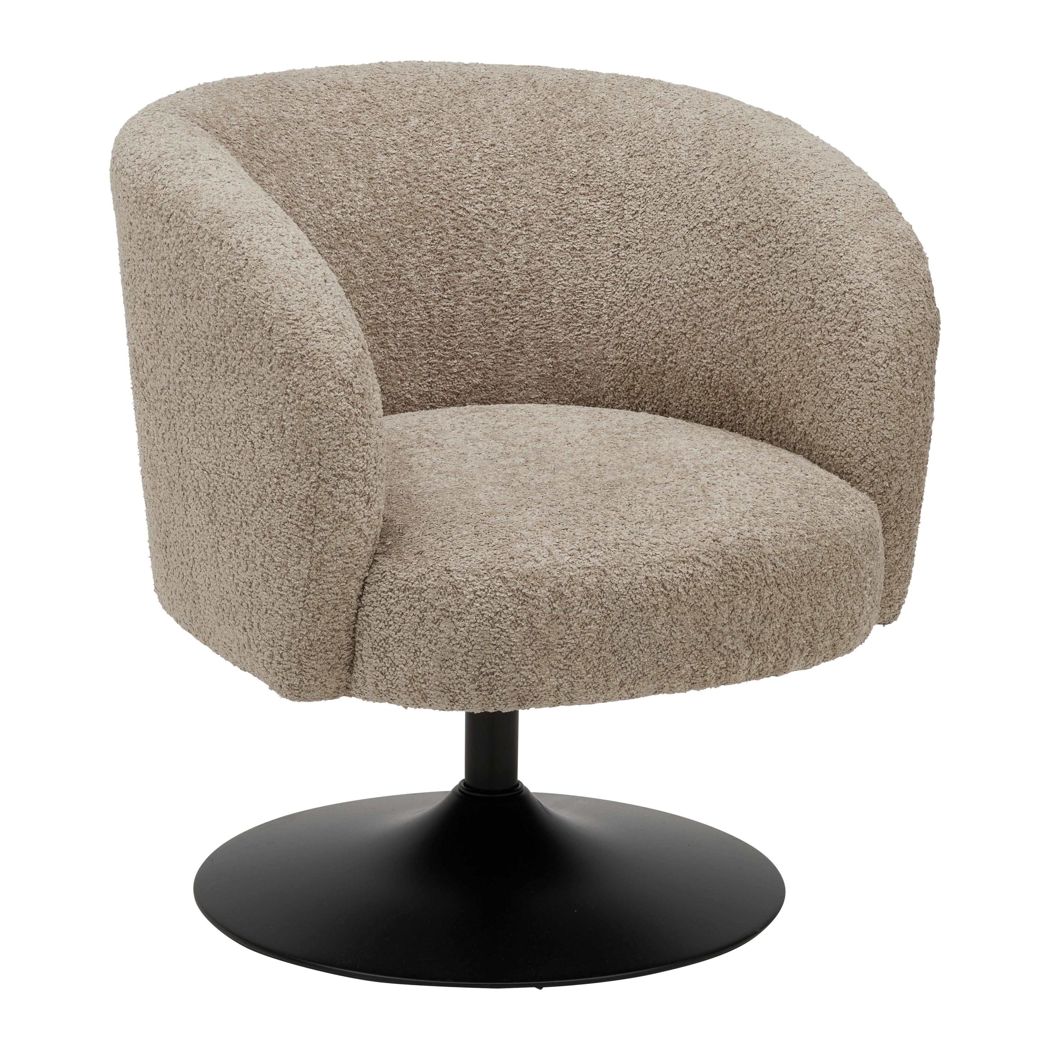 Otočná židle GIRO, šedobéžová žinylka, max.120 kg - černá/barvy stříbra, Moderní, kov/textil (67/68/73cm) - Premium Living