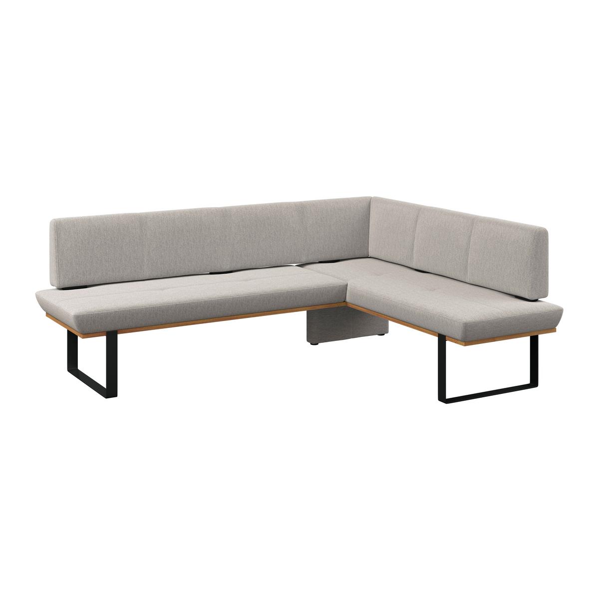 Eckbank Tristan Webstoff hellgrau,S:245x195cm - Hellgrau/Schwarz, MODERN, Holz/Textil (245/195cm) - James Wood