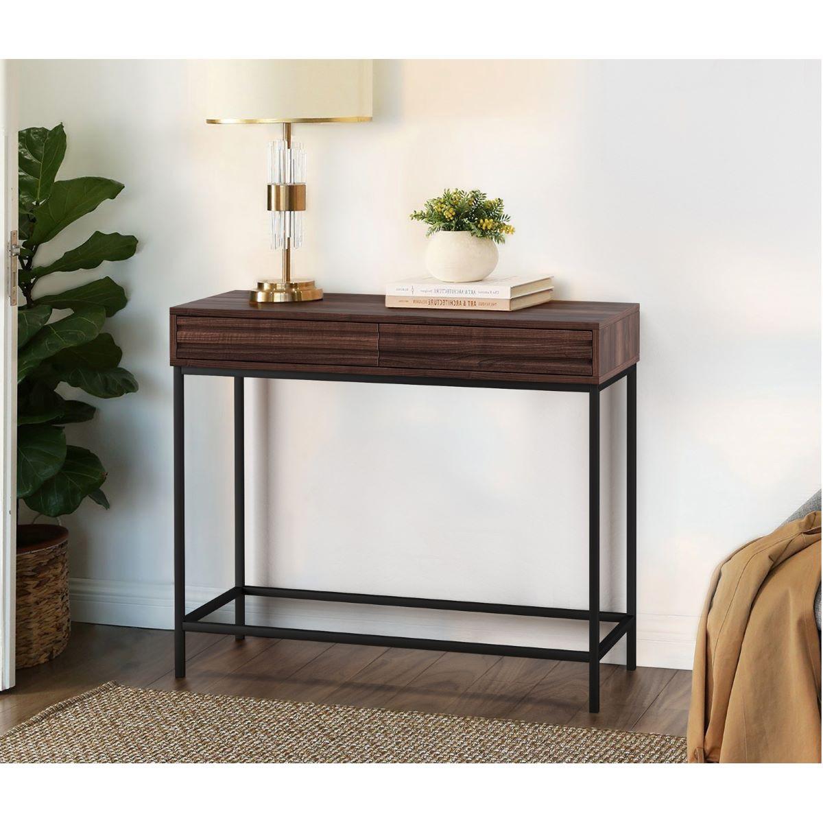Konsole Celine Braun 90 cm - Schwarz/Braun, Design, Holzwerkstoff (90/76/35cm) - MID.YOU