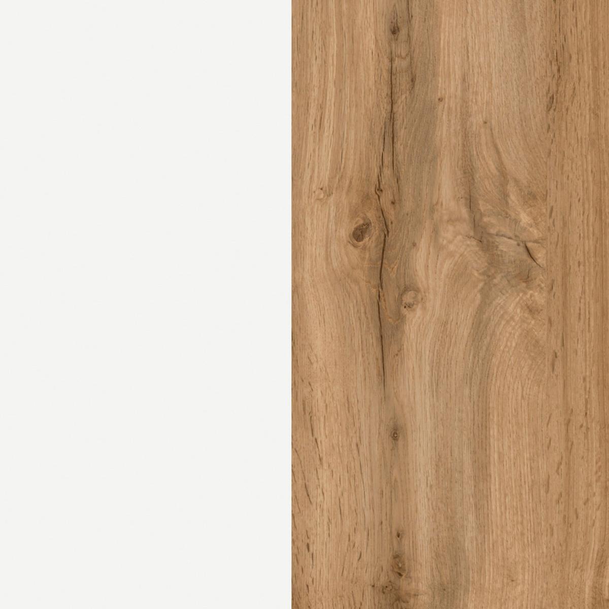 Badezimmer Unterschrank Varese BxH 40x79 cm Weiß/Holz Dekor - Eiche Wotan/Weiß, MODERN, Holzwerkstoff (40/79/35cm) - Held