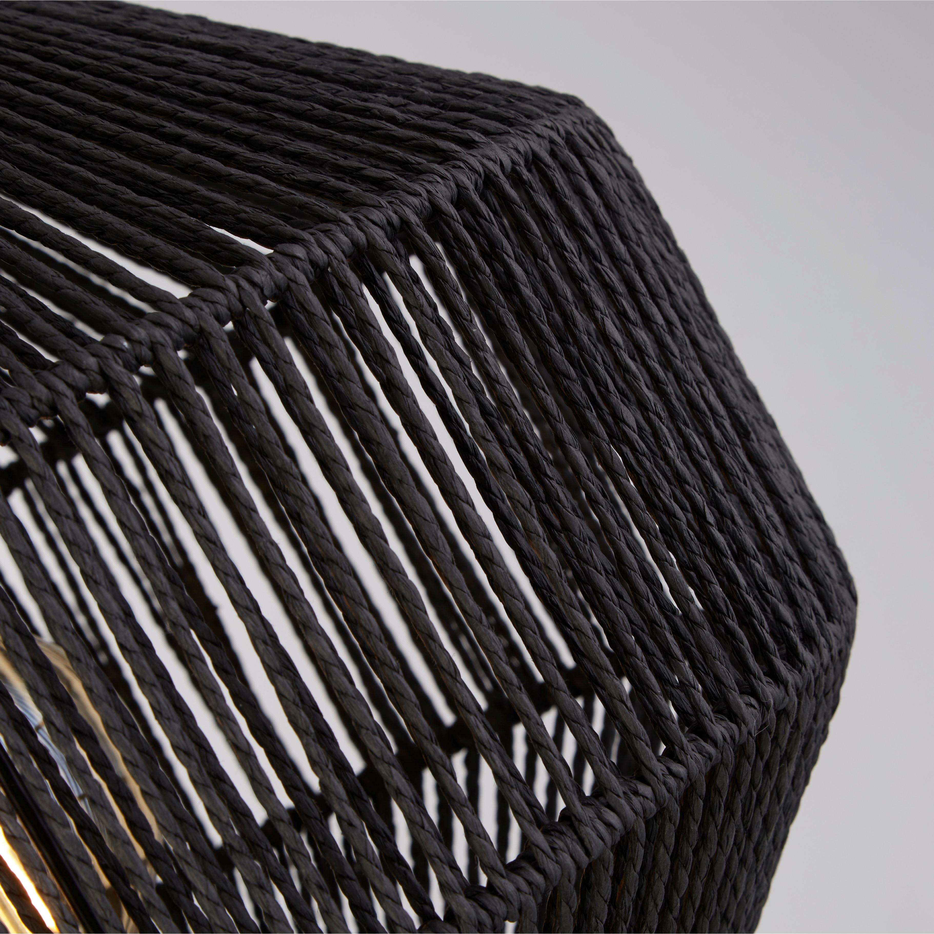 Stehleuchte Wicker Eu11202-1bk - Schwarz, Basics, Textil/Metall (41/155cm)