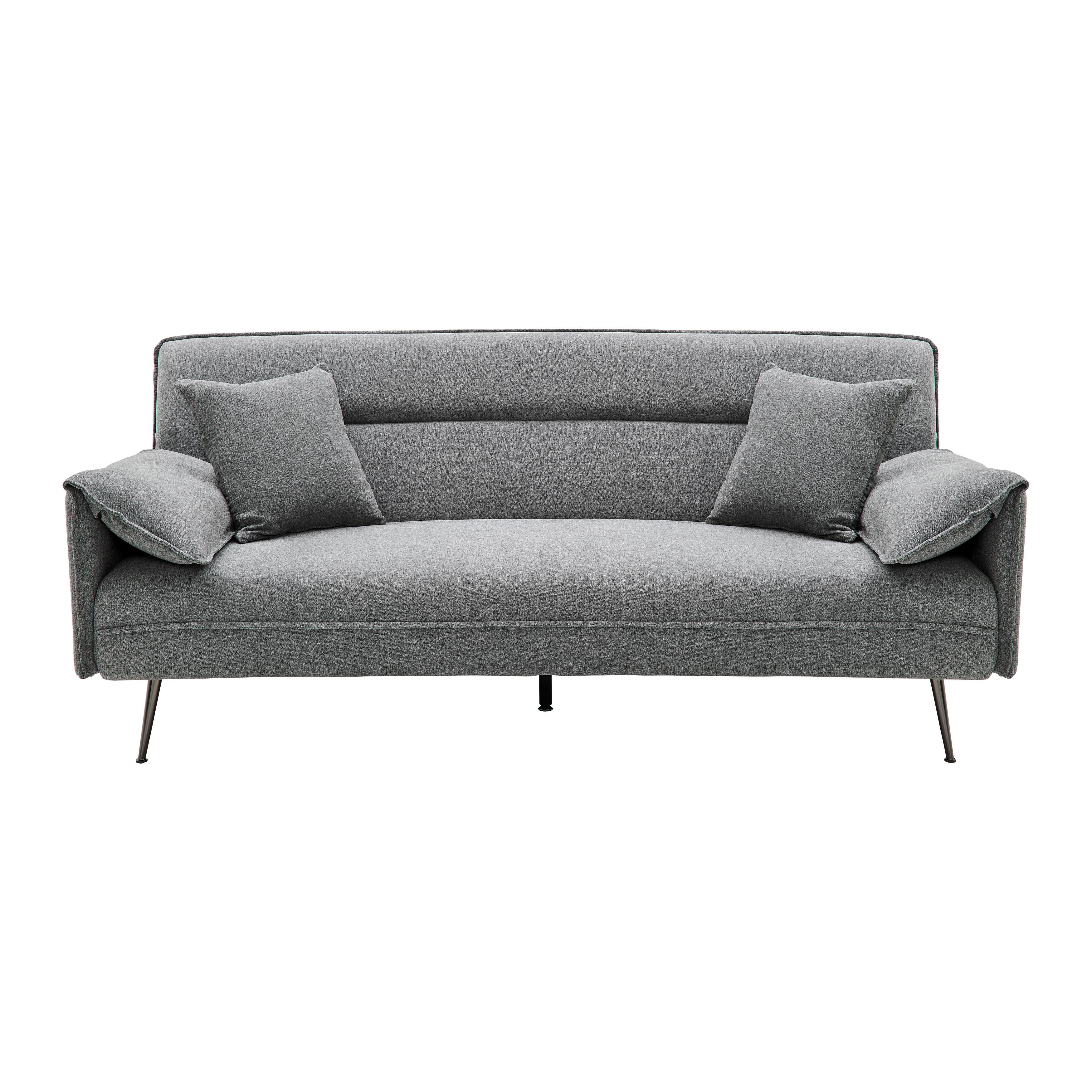 Rozkládací pohovka LANA tm. šědá - šedá/tmavě šedá, Moderní, kov/dřevo (199/89/95cm) - P & B