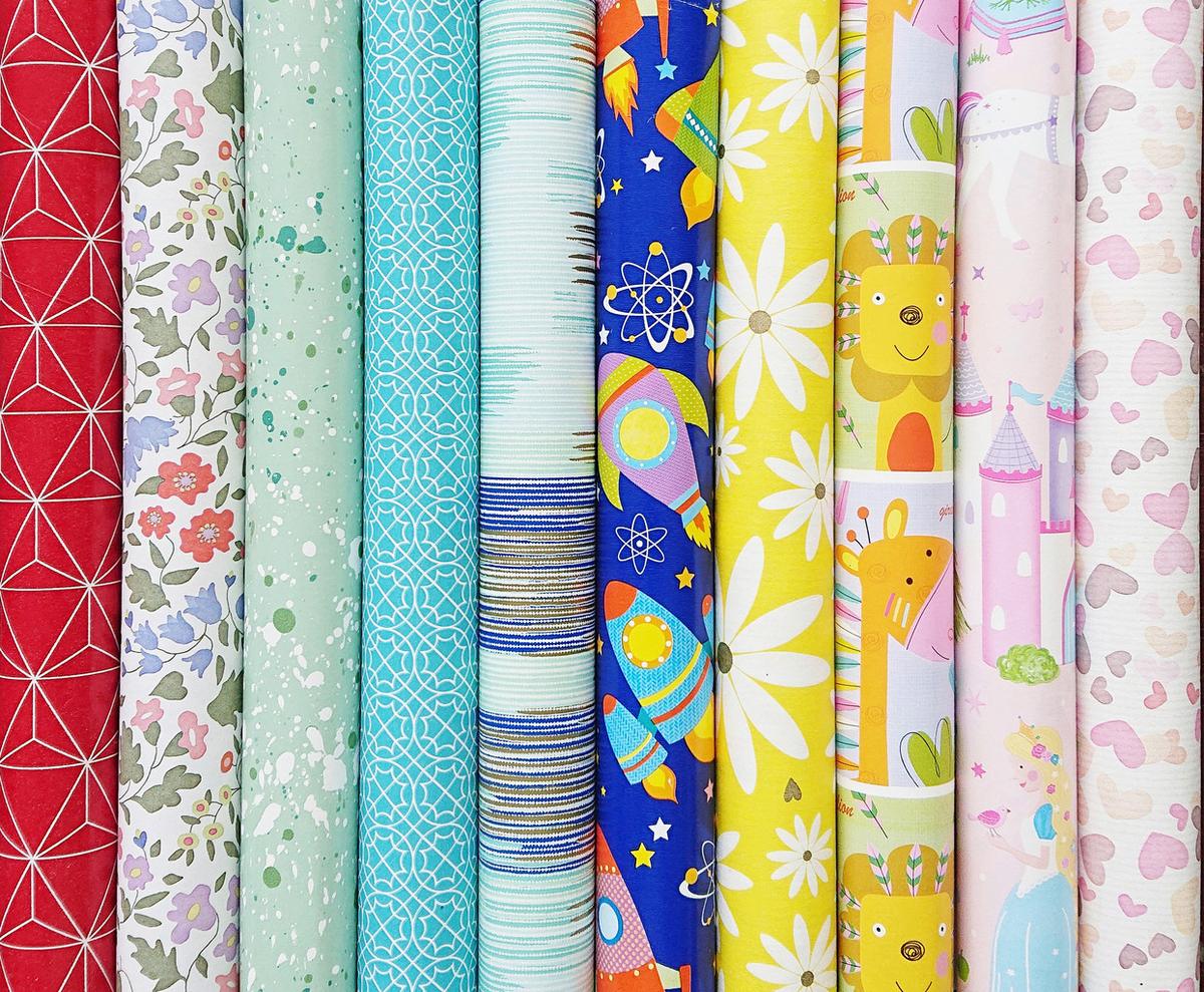 Geschenkpapier Fantasie - Blau/Hellrosa, Basics, Papier (7/200/7cm)