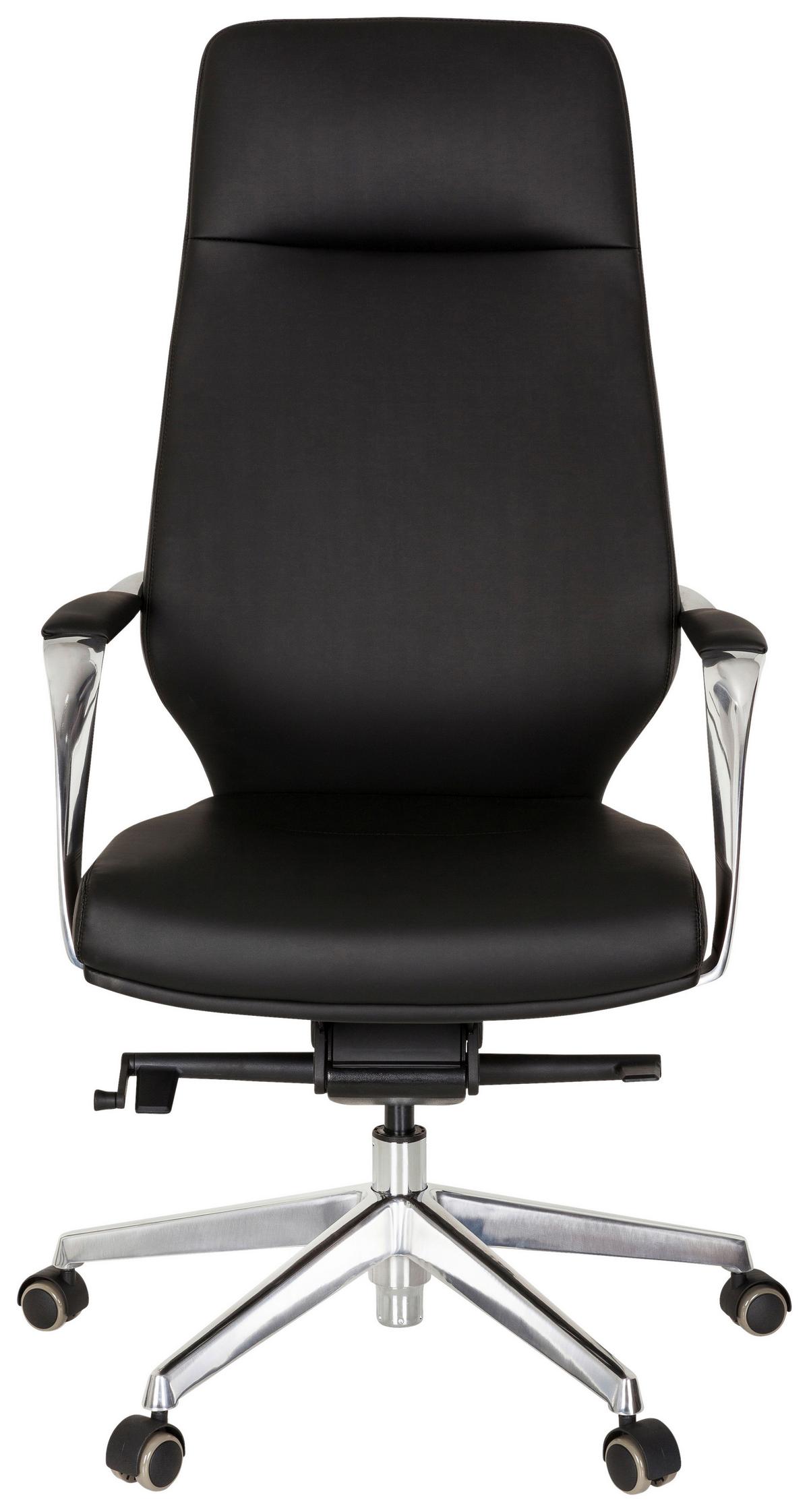 Chefsessel Velvet Schwarz Bis 120 Kg - Silberfarben/Schwarz, Basics, Kunststoff/Textil (63/133/65cm) - MID.YOU