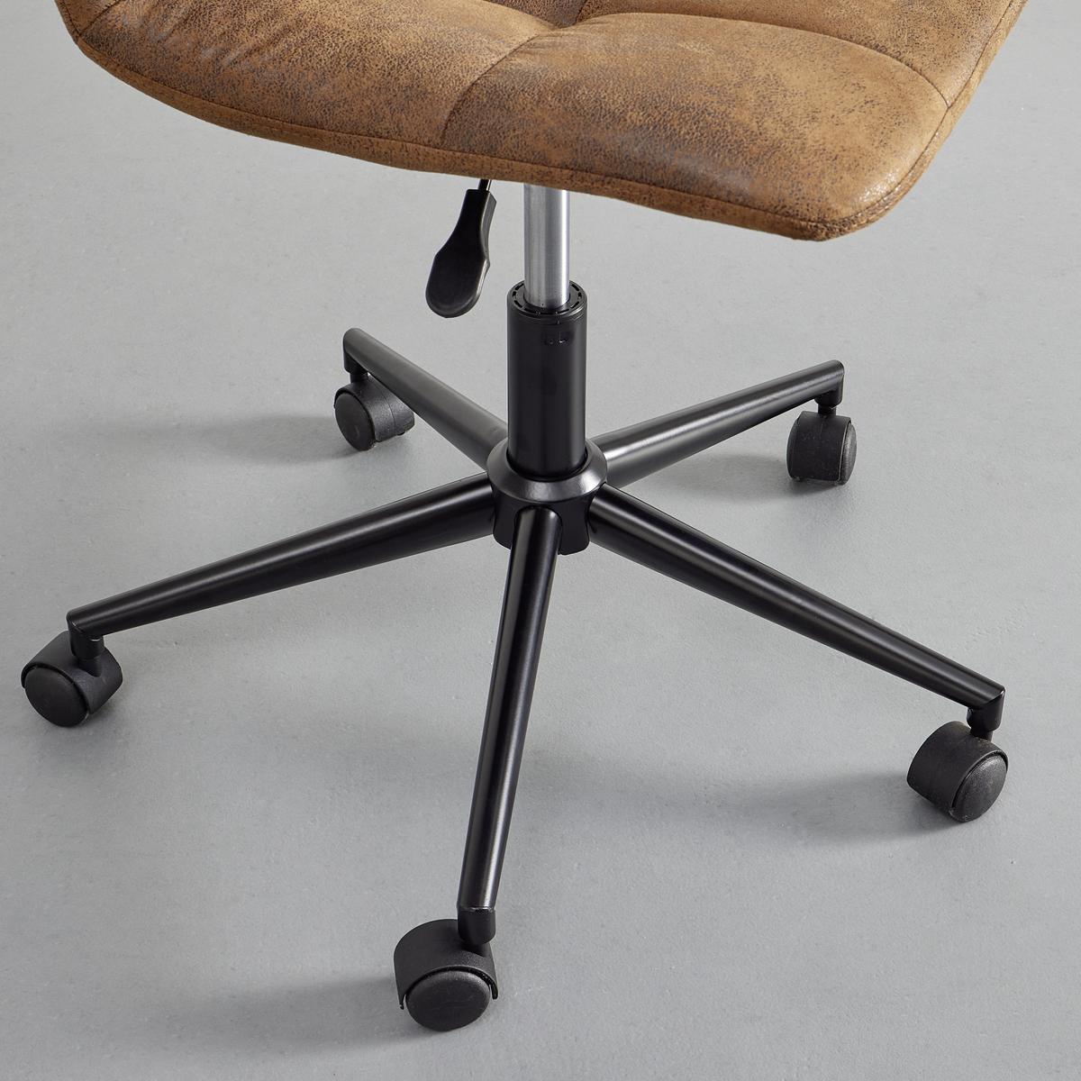 Otočná židle CLELIE hnědá - černá/hnědá, Moderní, kov/dřevo (45/79-89/57cm) - Bessagi Home