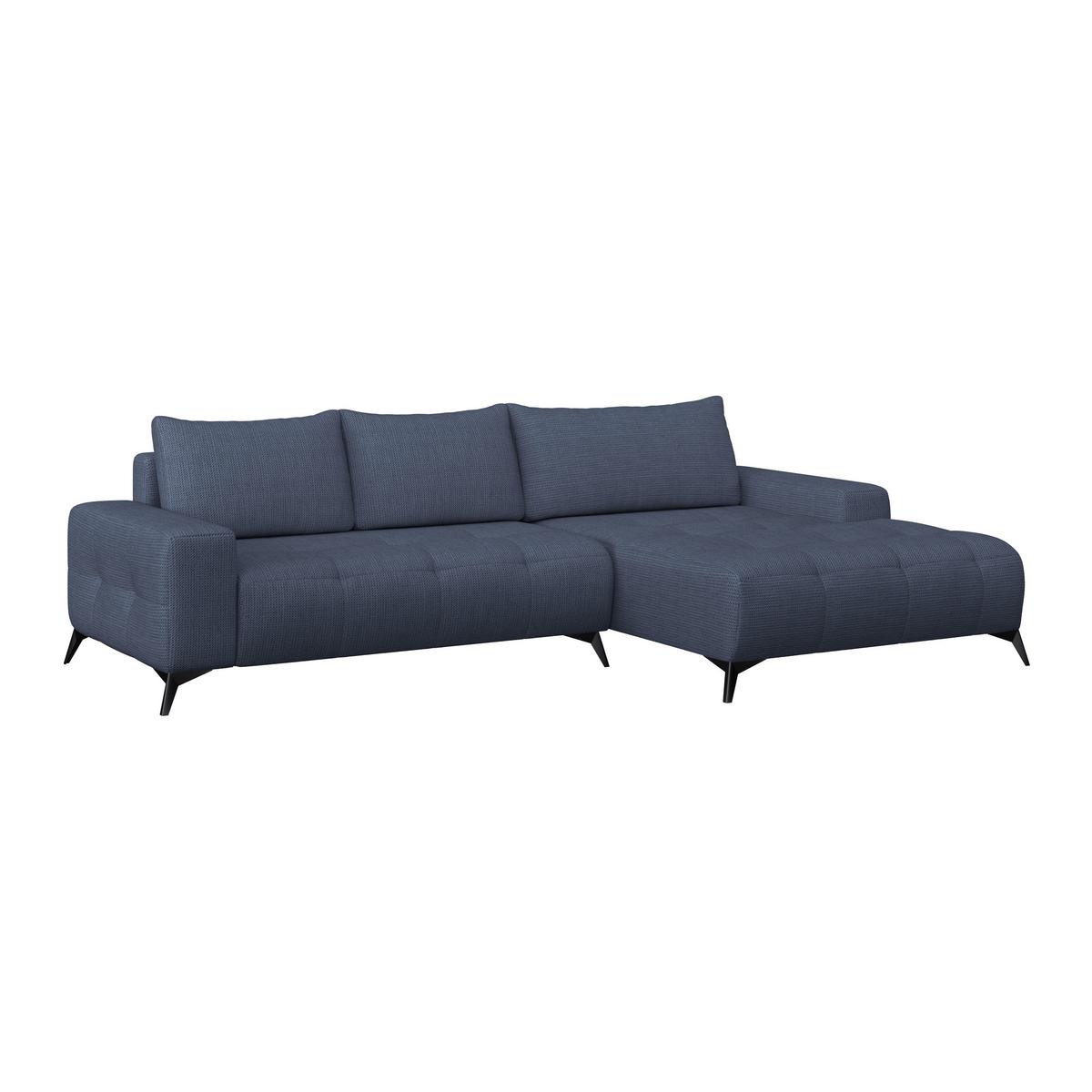Ecksofa Mauro Blau, mit Schlaffunktion - Blau/Schwarz, Trend, Textil (290/175cm) - Luca Bessoni