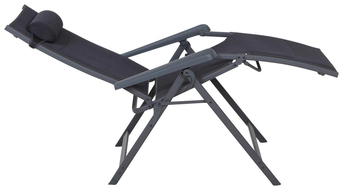 Sonnenliege Premium Aluminium, Verstellbar - Anthrazit, KONVENTIONELL, Textil/Metall (75/123/91cm) - Siena Garden