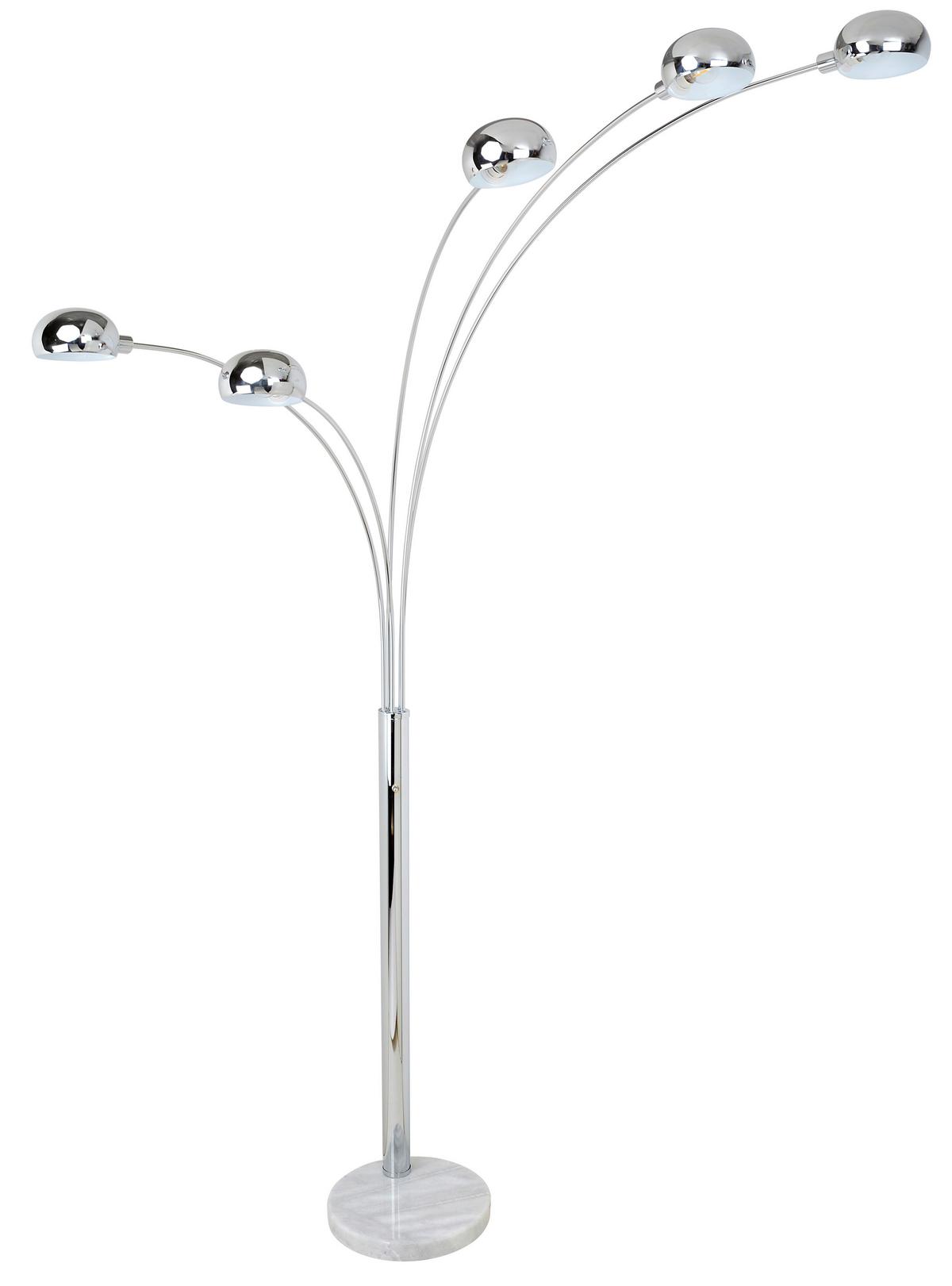 Stehlampe Leona Chromfarben/Nickelfarben - Chromfarben/Nickelfarben, MODERN, Metall (200cm) - Luca Bessoni