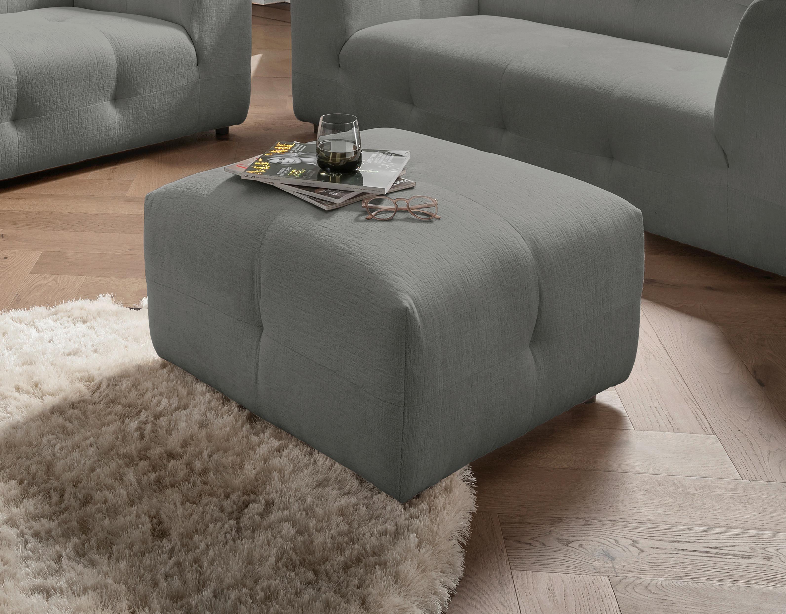 Hocker Velice, Graubraun B: 72 Cm - Graubraun/Schwarz, Design, Textil (72/44/72cm) - Livetastic