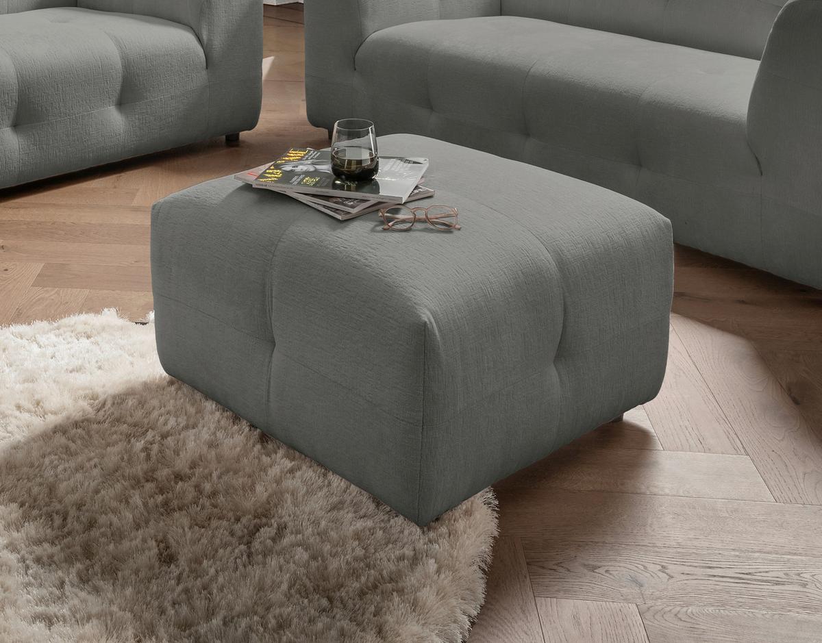 Hocker Velice, Graubraun B: 72 Cm - Graubraun/Schwarz, Design, Textil (72/44/72cm) - Livetastic