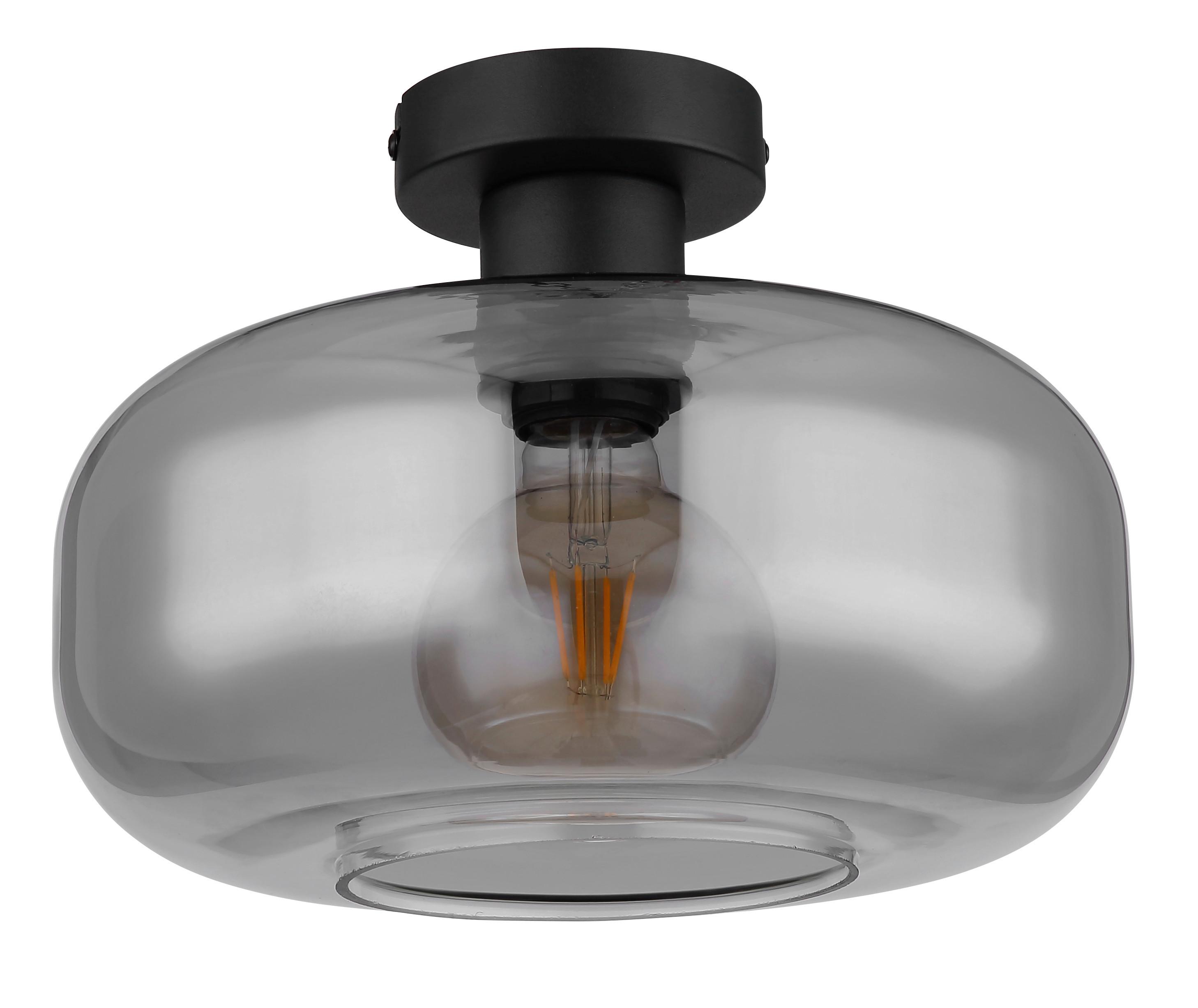 Deckenleuchte 15566d - Schwarz, Design, Glas/Metall (28/20,5cm) - Globo