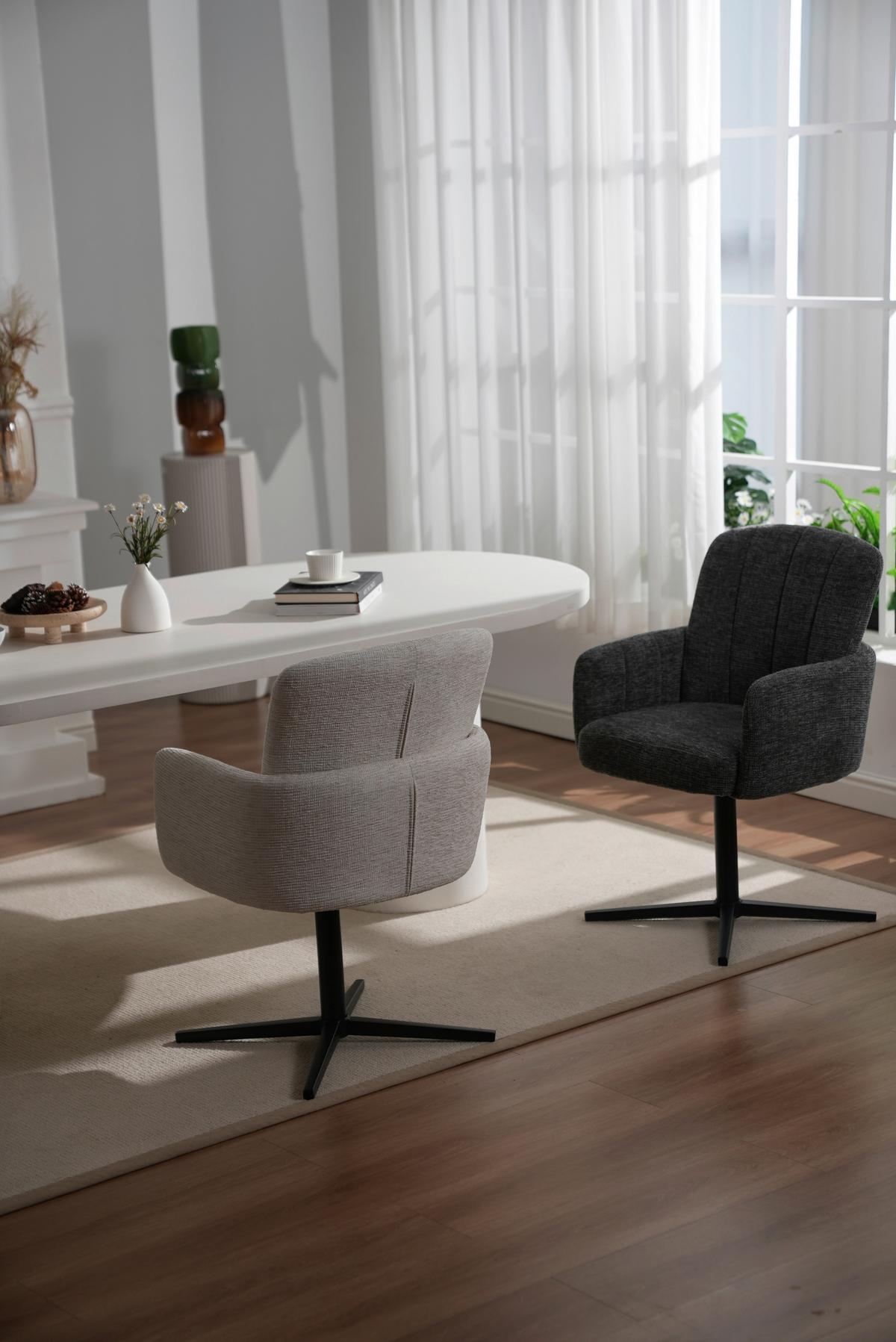 Armlehnstuhl Allison Leinenoptik Beige, B: 58 Cm - Beige/Schwarz, LIFESTYLE, Holz/Textil (58/86/64cm) - Livetastic