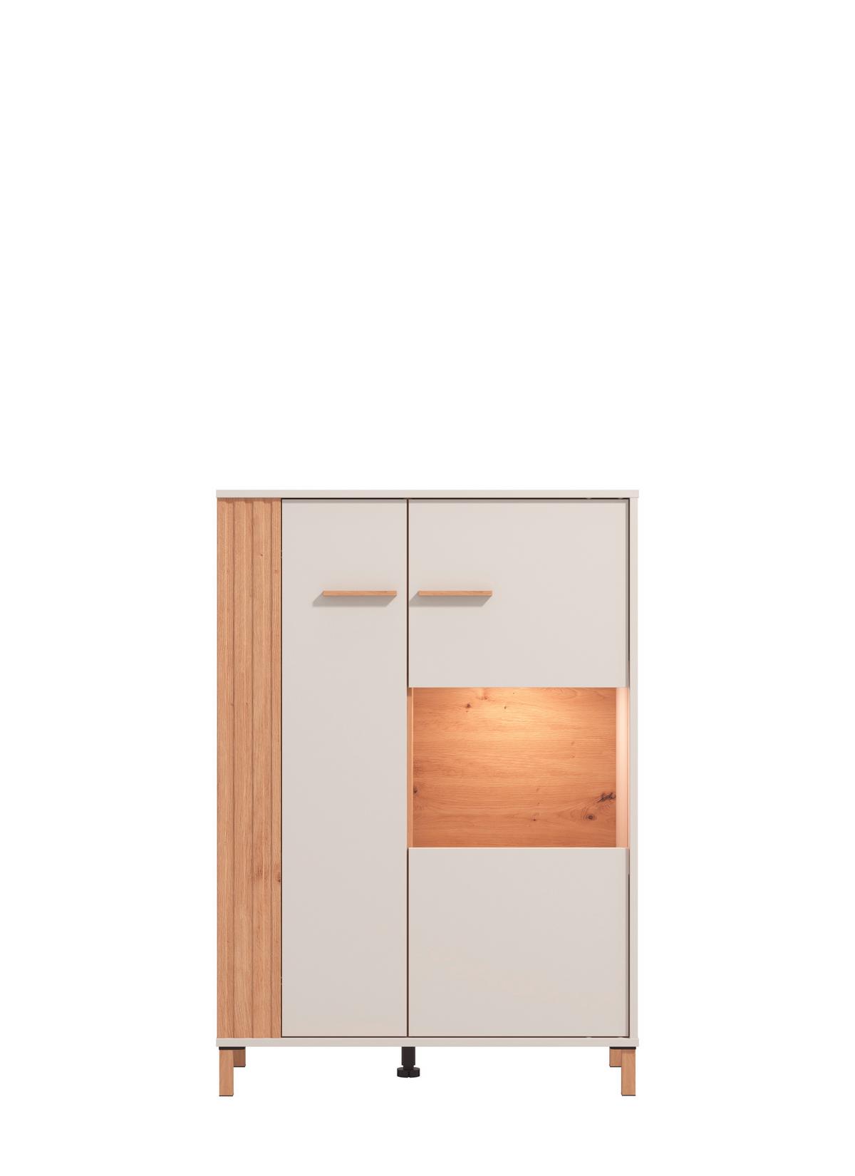 Vitrin Belfort - tölgyfa, Modern, faalapú anyag (85/122/40cm)