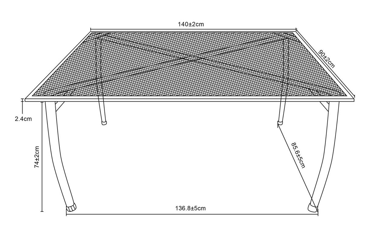 Gartentisch Toulouse New - Silberfarben, MODERN, Metall (140/74/90cm) - Beldano