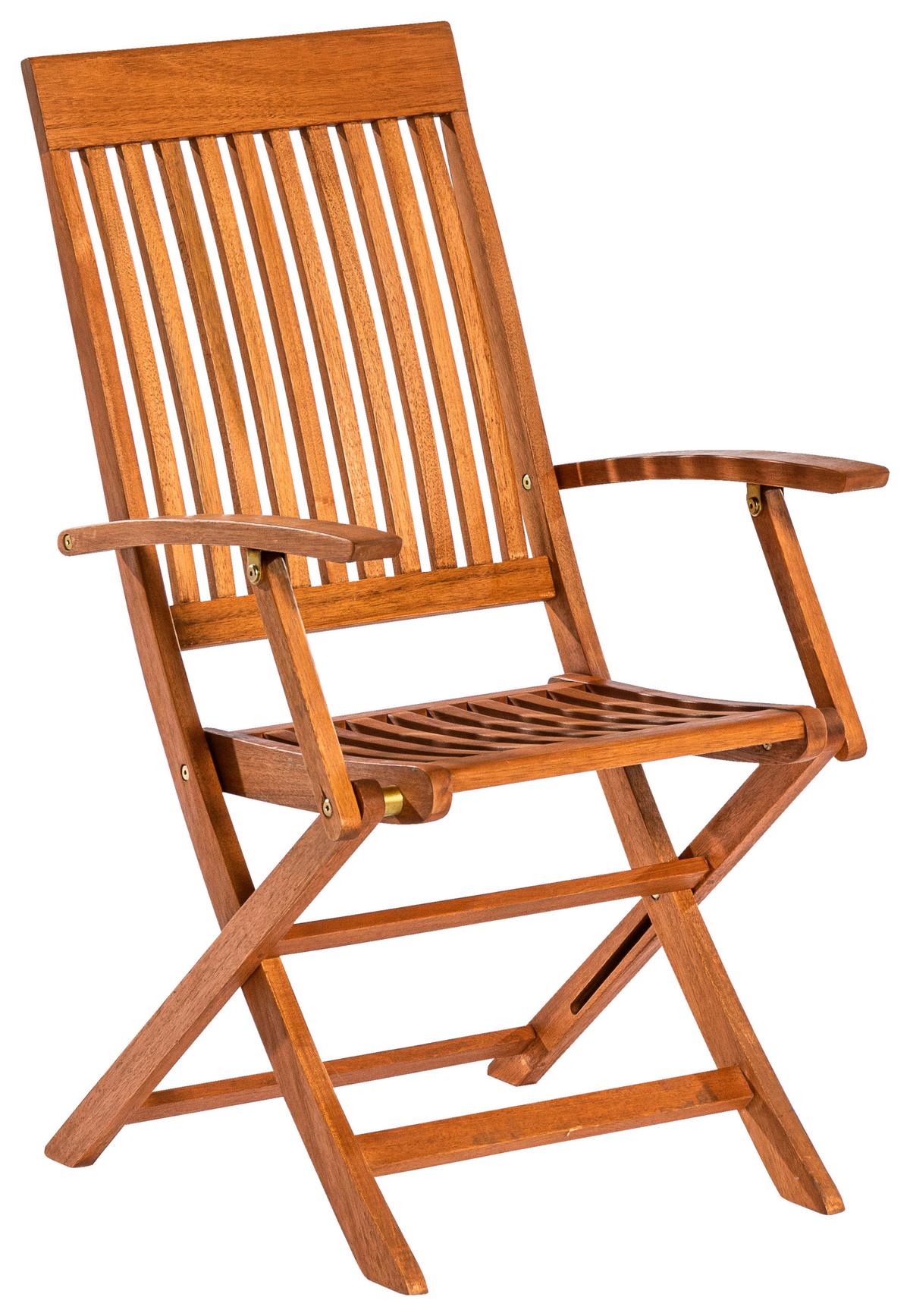 Gartensessel Klappbar Comodoro Eukalyptusholz - Naturfarben, KONVENTIONELL, Holz (55,5/101cm) - Gardenson