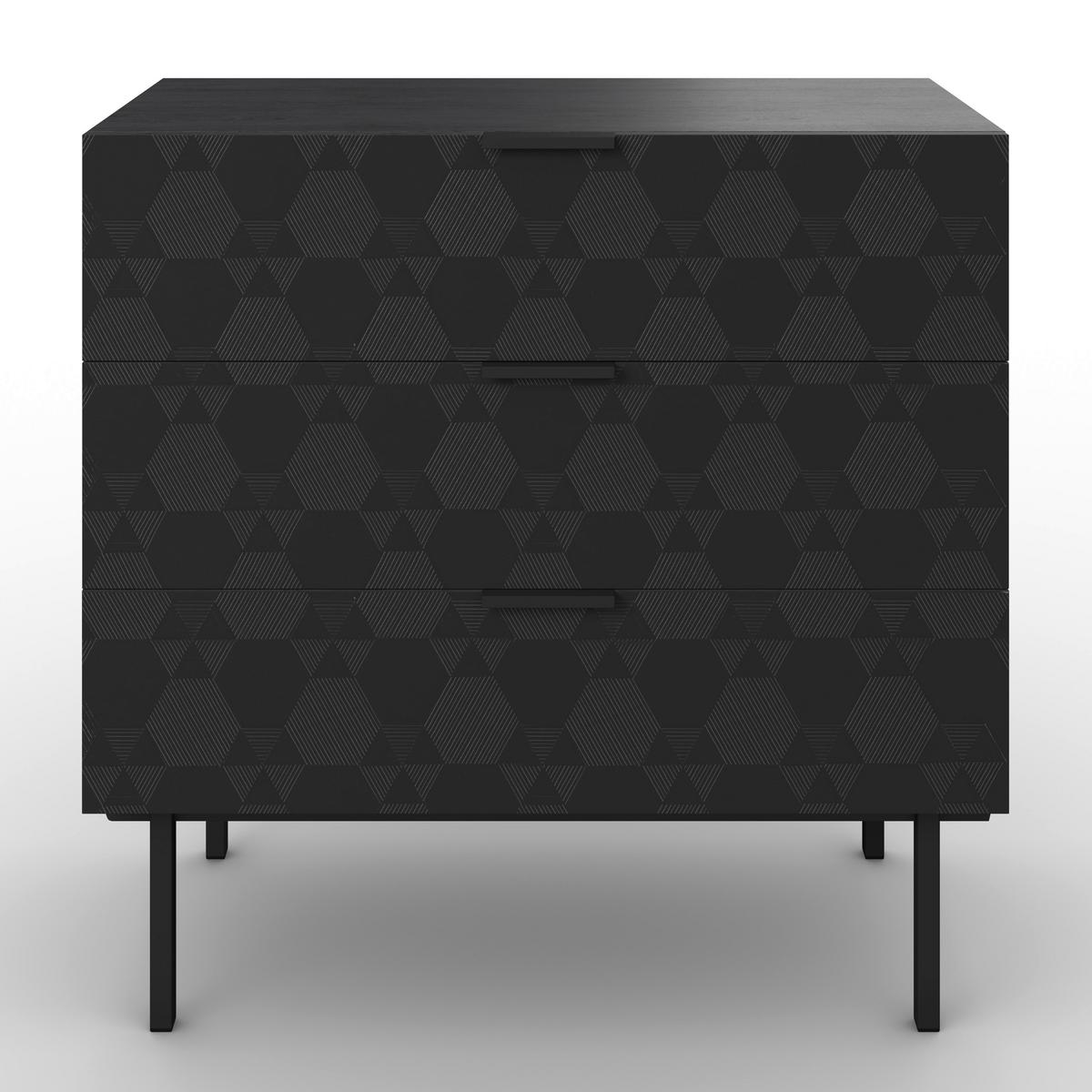 Komoda ROMA - černá, Moderní, kov/dřevo (85/80/40cm) - Bessagi Home