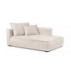 Recamiere Modena Rechts inkl. Kissen, Creme, B: 208 cm - Creme/Schwarz, Design, Textil (207/75/121cm) - MID.YOU