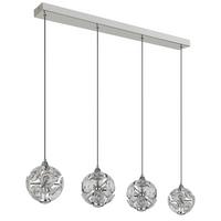 LED-Hängeleuchte Virina L:93cm Klar Schwarz Chromfarben - Klar/Chromfarben, KONVENTIONELL, Glas/Kunststoff (93/15/150cm) - Globo