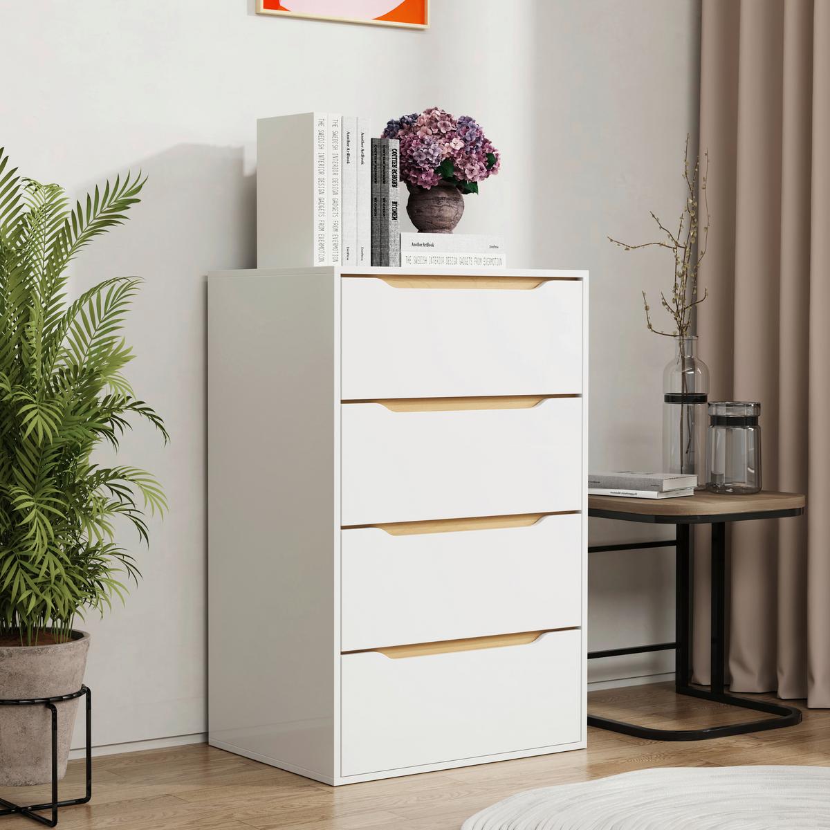 Kommode Malira Weiß, Eiche Dekor B:65cm - Honigeiche/Weiß, Design, Holzwerkstoff (65/102/48cm) - MID.YOU