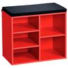 Schuhregal 15963 - Rot/Schwarz, Basics, Holzwerkstoff/Textil (51,5/48/29,5cm) - Kesper