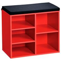 Schuhregal 15963 - Rot/Schwarz, Basics, Holzwerkstoff/Textil (51,5/48/29,5cm) - Kesper
