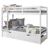 Etagenbett Finn Weiß Kiefer Massiv Mit Leiter - Weiß, MODERN, Holz (90/200cm) - MID.YOU